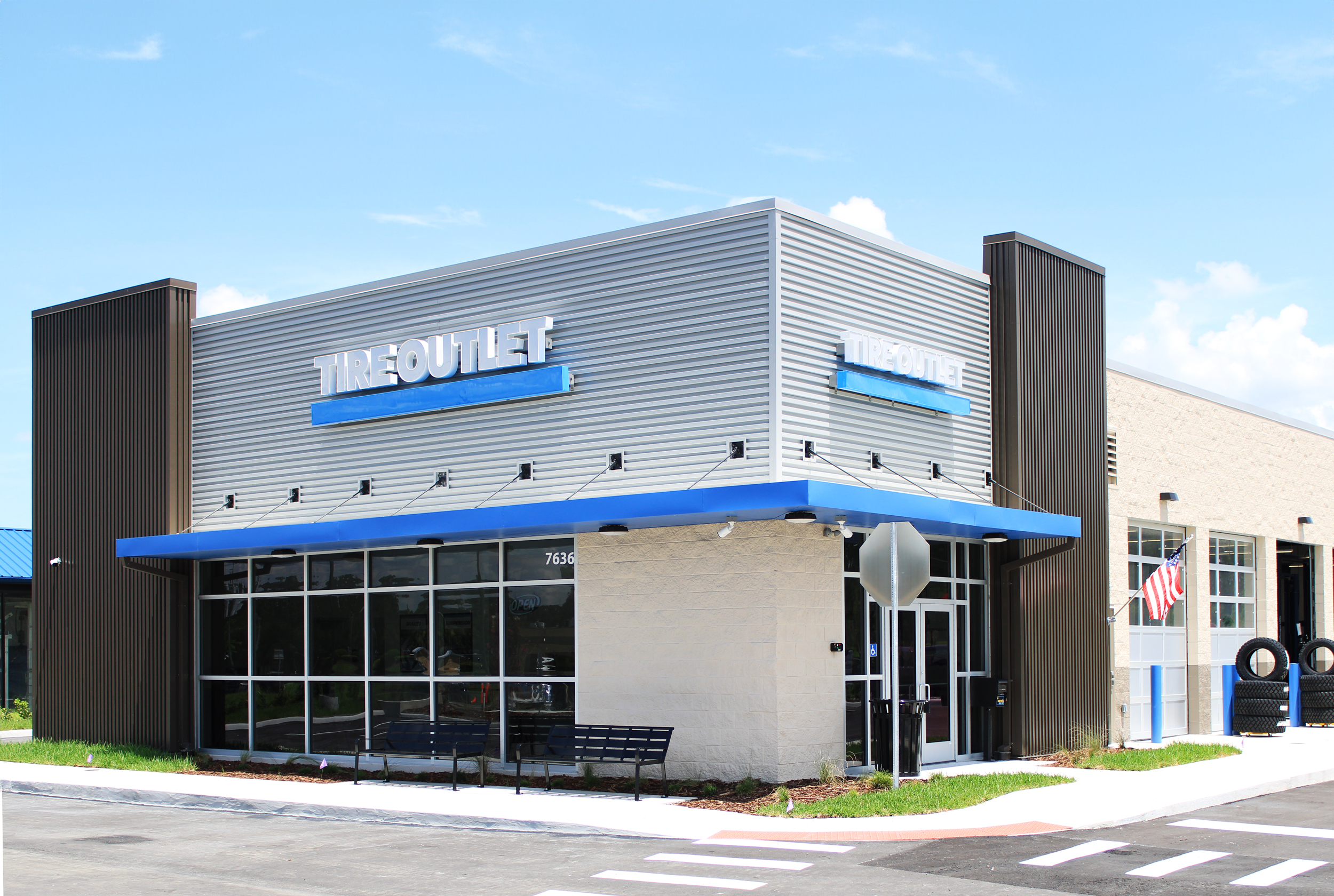 An exterior photo of a Tire Outlet store in Ocala, Florida